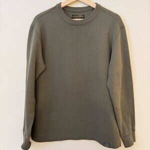 Filson Waffle Knit Thermal Crewneck Sweatshirt Mossy Rock Sz S